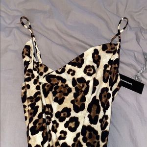 Lulus Leopard Cowl Neck Bodysuit